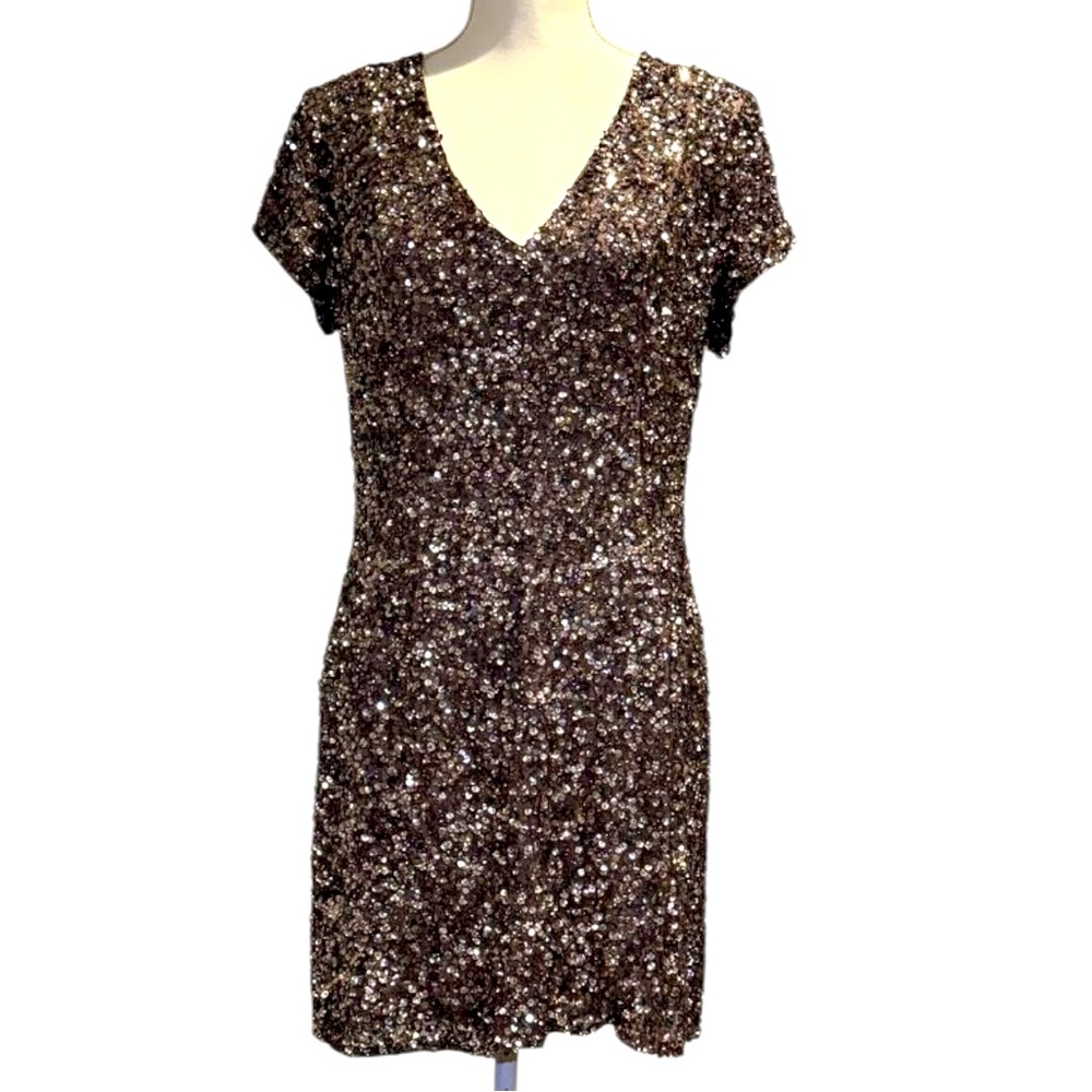 Short Sequin V-neck sleeve dress